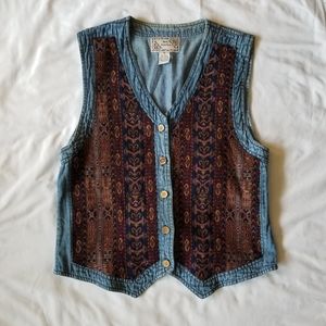 VINTAGE Denim Button Up Vest